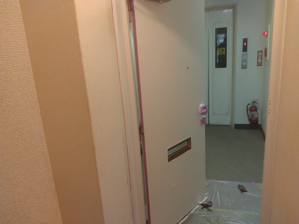 玄関扉の塗装工事完工